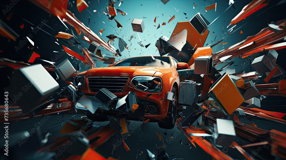 Poster automatic crash notification systems, solid color background