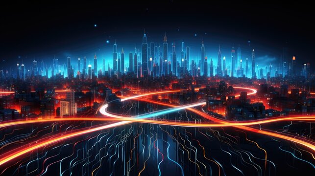 Intelligent route optimization algorithms, solid color background