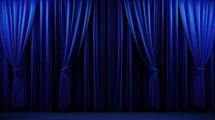 Remote controlled curtains for automated opening and closing, solid color background