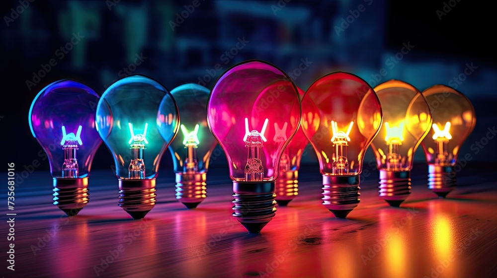 Poster wireless smart light bulbs with color changing capabilities, solid color background