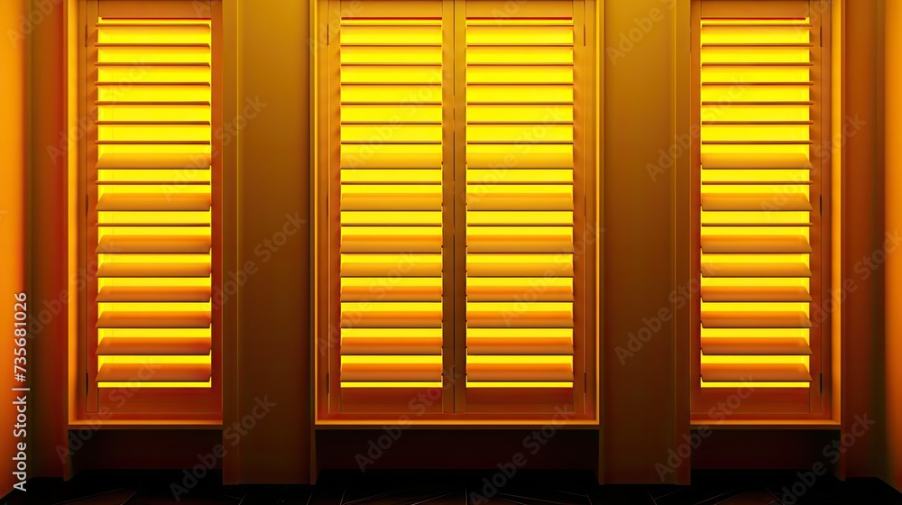 Poster voice controlled robotic window shutters for privacy and security, solid color background