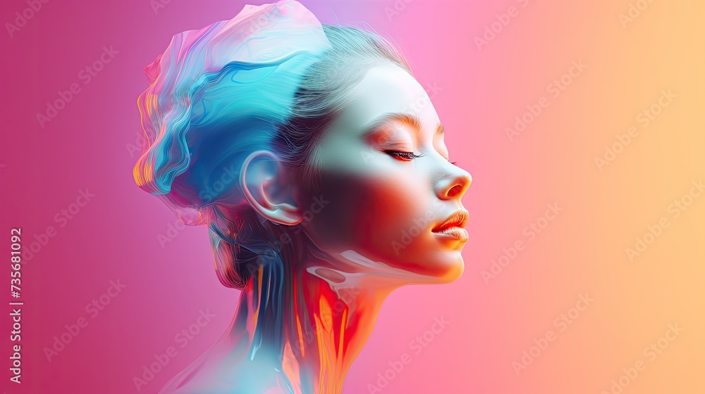 Aufkleber ai algorithms for mental health, solid color background