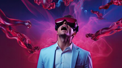 Virtual reality for pain management, solid color background