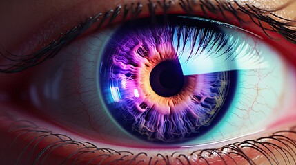 Teleophthalmology for eye care, solid color background