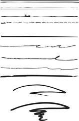 Sets of Freehand Lines and Strokes. Editable Clip Art.