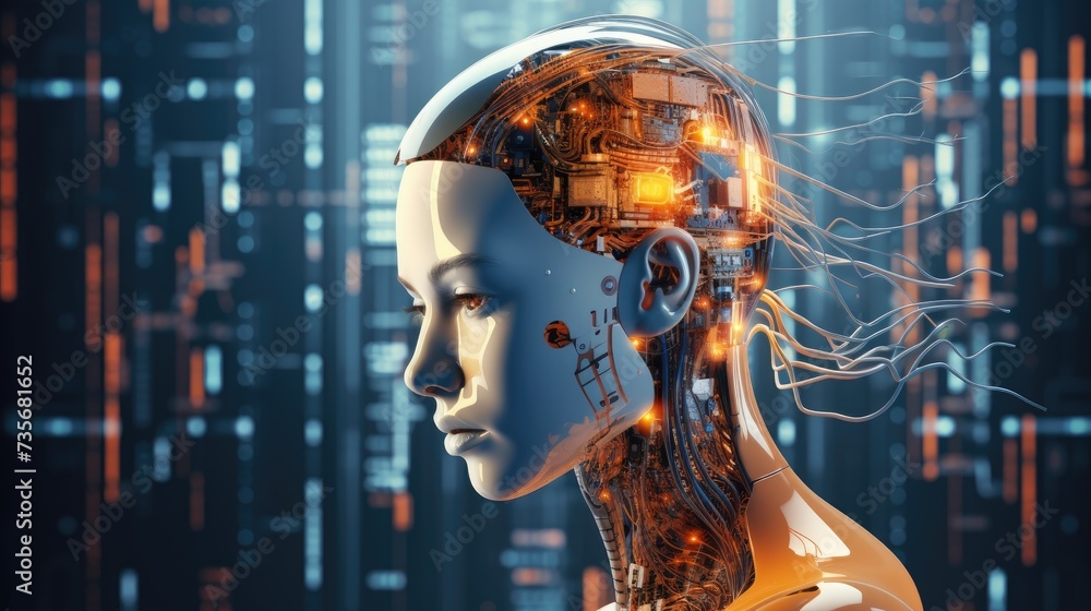 Poster artificial intelligence in diagnostics, solid color background