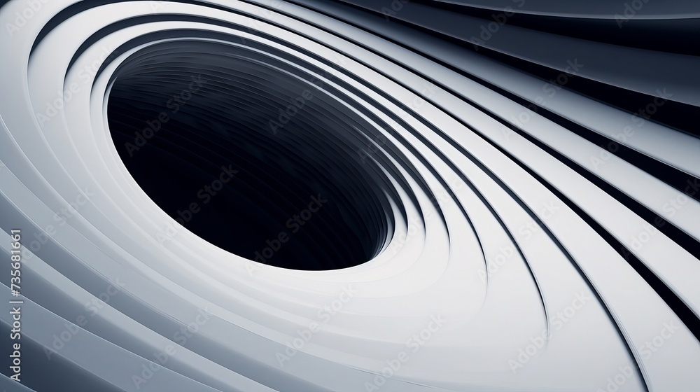 Poster abstract futuristic architecture circular concentric background. wave outdoor structures. minimal fu
