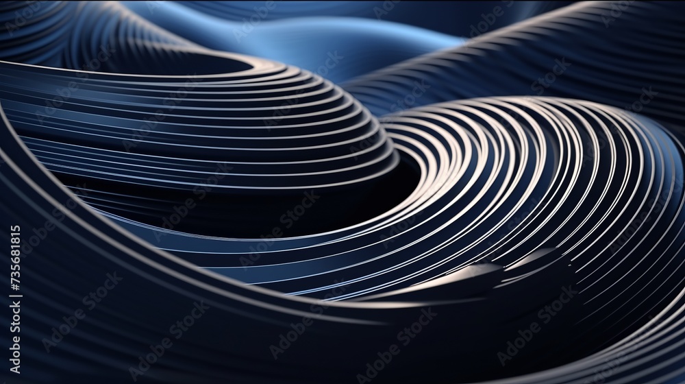 Poster abstract futuristic architecture circular concentric background. wave outdoor structures. minimal fu