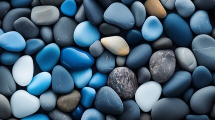 Fototapeta na wymiar Abstract nature pebbles background. Blue pebbles texture. Stone background. Blue vintage color. Sea pebble beach. Beautiful nature. Turquoise color
