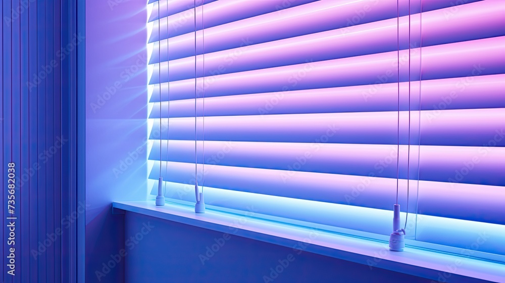 Aufkleber voice controlled robotic window blinds with temperature sensors, solid color background