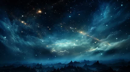 Foto op Plexiglas 夜空の背景素材,Generative AI AI画像 © beeboys