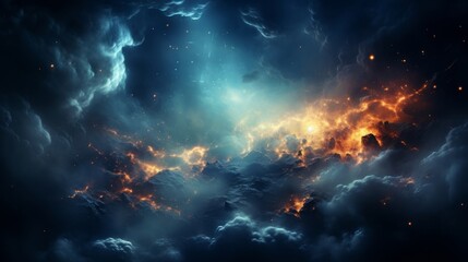 Fototapeta premium 燃える夜空の背景素材,Generative AI AI画像