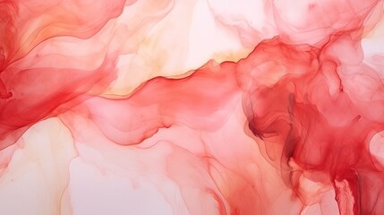 Alcohol ink colors translucent. Abstract red marble texture background. Design wrapping paper, wallpaper. Mixing acrylic paints. Modern fluid art. Alcohol Ink, ethereal graphic design
