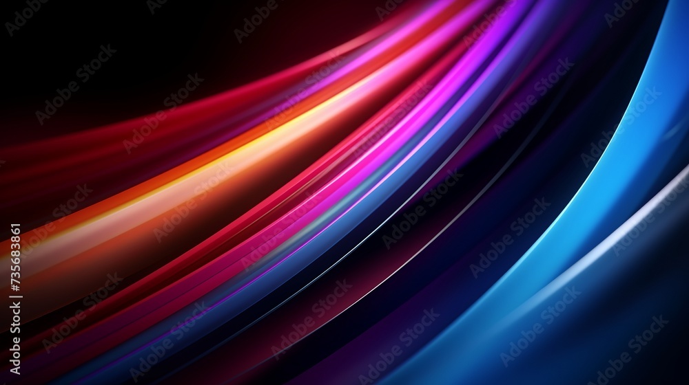 Poster colorful motion elements with neon led illumination. abstract futuristic background