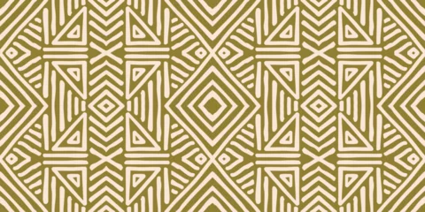 Papier Peint Lavable Style bohème Hand drawn Batik pattern seamless. Geometric chevron abstract illustration, wallpaper. Tribal ethnic vector texture. Aztec style. Folk embroidery. Indian, Scandinavian, African rug, tile.