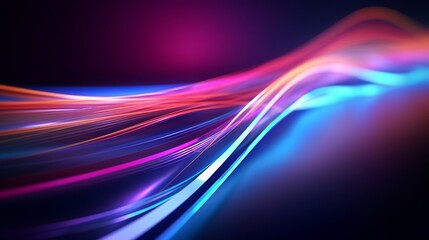 Colorful motion elements with neon led illumination. Abstract futuristic background