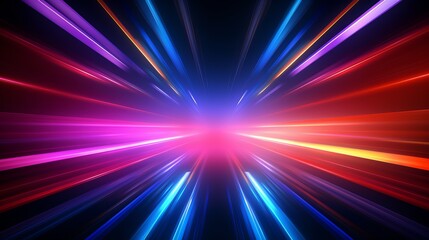 Obraz premium Colorful motion elements with neon led illumination. Abstract futuristic background