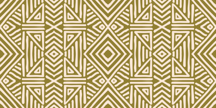 Fototapeta Hand drawn Batik pattern seamless. Geometric chevron abstract illustration, wallpaper. Tribal ethnic vector texture. Aztec style. Folk embroidery. Indian, Scandinavian, African rug, tile.