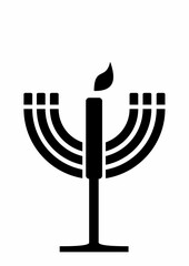 candlestick, candle holder, black symbol, vector icon