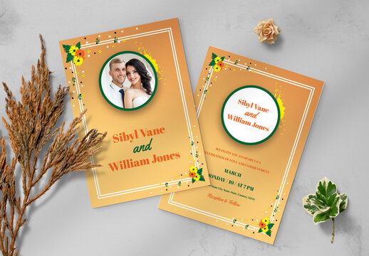 Flower Wedding Invitation Invite Card