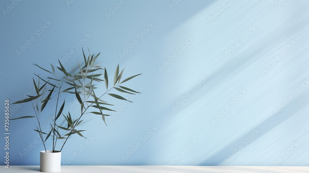 Poster minimalistic abstract gentle light blue background for product presentation with light and intricate