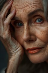 beauty portrait of an elderly senior confident beautiful woman