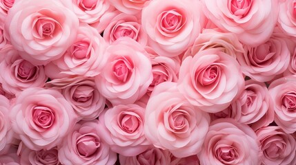 Pink Roses backdrop for wedding party and Valentine's day. Colorful flowers background and texture.