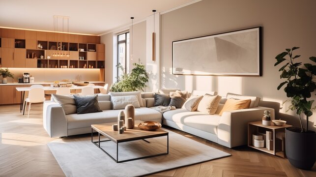 Spacious gold apartment for young woman