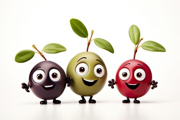 cute character illustration of olives 