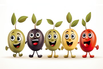 cute character illustration of olives 