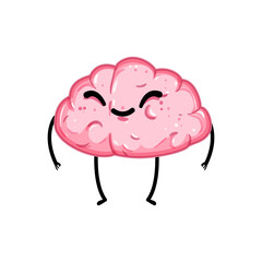 mascot brain character cartoon vector illustration