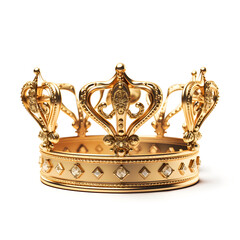 golden crown isolated on white   ,Ai generative 