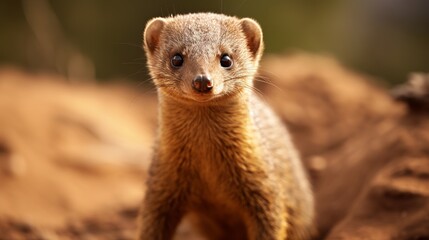 Captivating image of a mongoose captured in its natural habitat, displaying its curious and agile nature. Ideal for illustrating wildlife diversity, animal behavior, or nature conservation themes