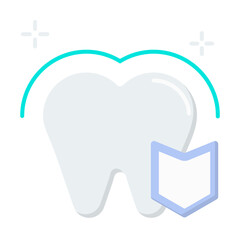 Enamel. Dental icon set - color Icon