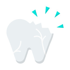 Broken tooth. Dental icon set - color Icon