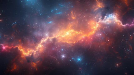 Galaxy colorful fantasy realism style abstract poster web page  background with generative