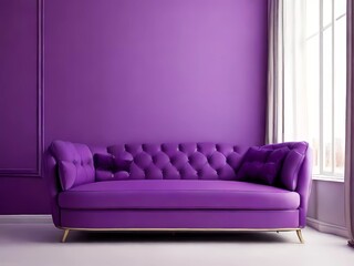 Fototapeta na wymiar purple sofa in a room