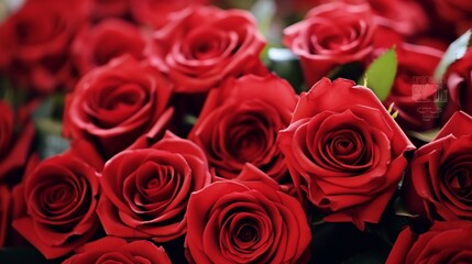 Red roses background. Many red roses, a huge bouquet of roses. Bouquet of red roses on white background