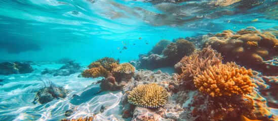 Obraz premium Dazzling array of colorful coral reef underwater in the ocean depths