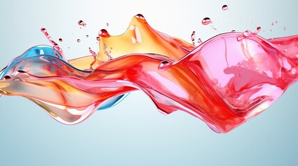 Splash fluid. 3d illustration, 3d rendering