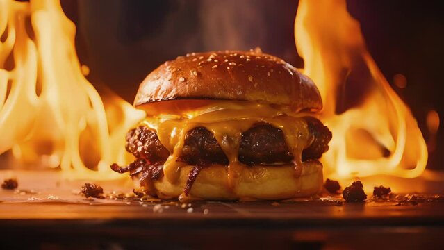 As the flames lick the edges of the perfectly grilled cheeseburger the gooey cheese tantalizingly drips down the sides. The smoky flavor is guaranteed to ignite your taste