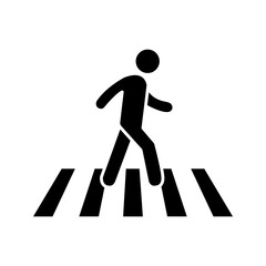Crosswalk icon. Pedestrian crossing vector icon color editable