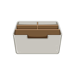 calender desk organizer cartoon vector illustration