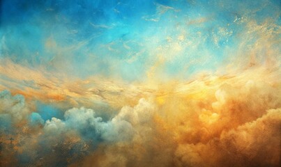 Fototapeta premium Goldenrod peach sky blue abstract texture background