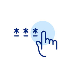 Obraz premium Password covered by asterisks. Pixel perfect, editable stroke