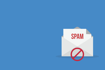Spamming mailbox icon. Email hacking and spam warning symbol. EPS10 Vector Illustration.	