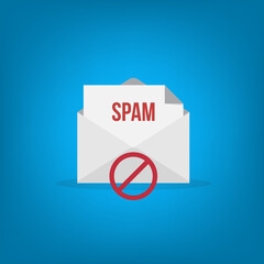 Spamming mailbox icon. Email hacking and spam warning symbol.	