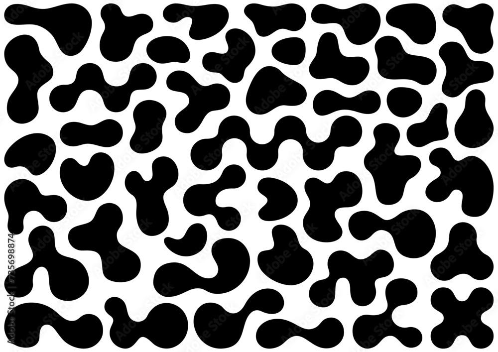 Fototapete set of irregular blob shape design elements