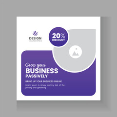 Corporate business social media post design square flyer web banner template or Online live webinar