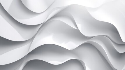 Layered Wavy White Background with Soft Shadow
